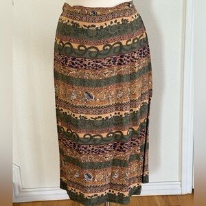 Chico's Earthy Tones Midi/Maxi Skirt Front Wrap size 16 (Size 3 Chicos size)
